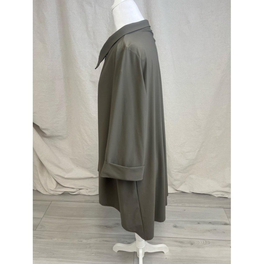 Jason by Comfy USA Asymmetric Zip Mock Neck Army Green Techwear Athleisure Sz S - Picture 2 of 9